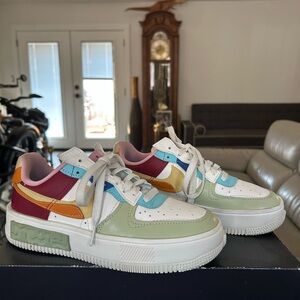 Nike Air Force 1 Fontanka in Sail and Sunset Gold Boys size 6 Women’s size 7.5